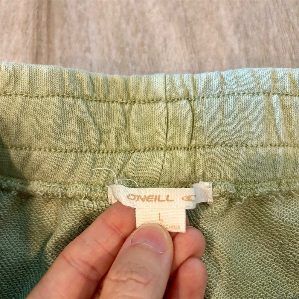 O'Neill Milena Lounge Sweatpants Girls L Sage Green Palm Hibiscus Logo